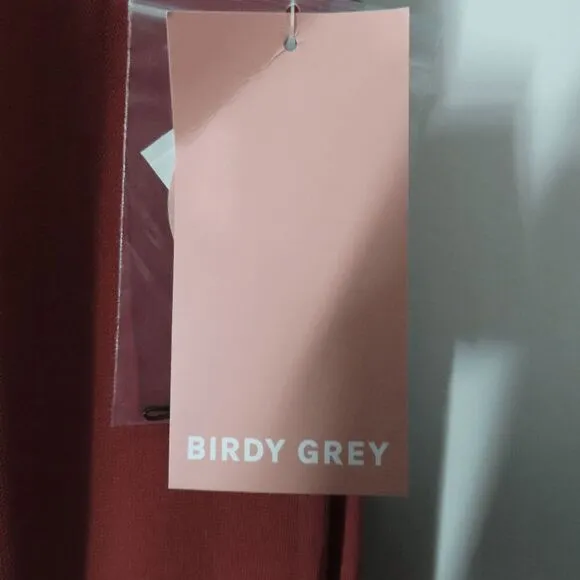Birdy Grey Terracotta Convertible Chiffon Jane Cold Shoulder Dress Medium
