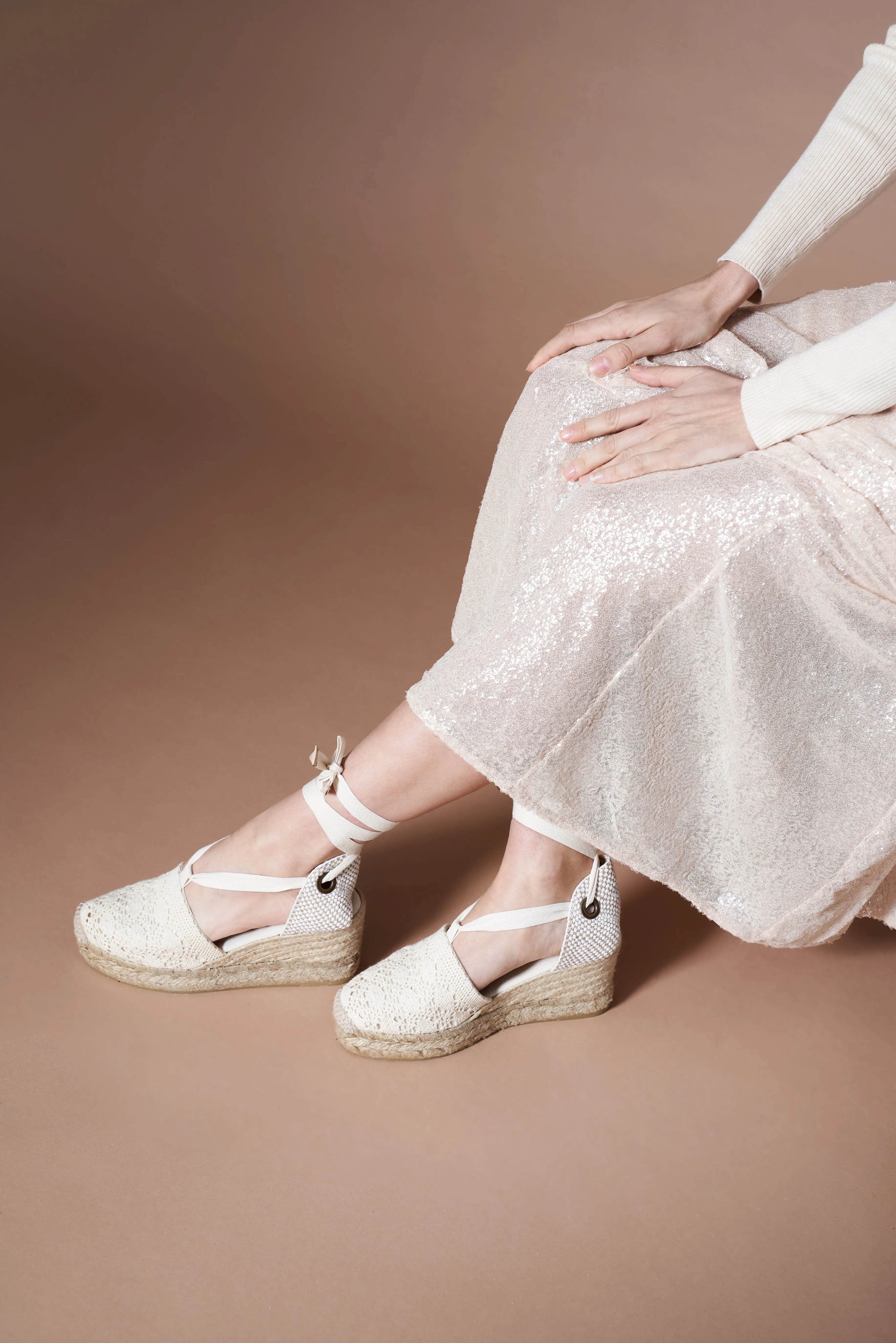 Bisbe Crochet Espadrilles Platforms