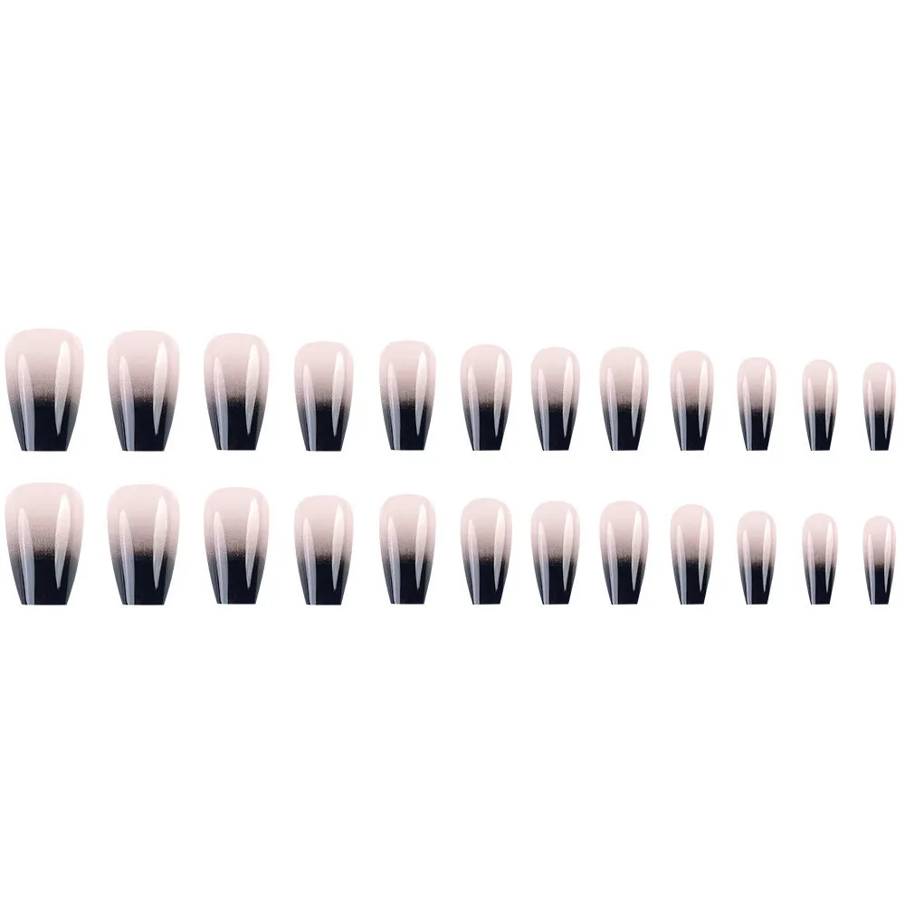 Black And White Gradient Ballet Nail Tips