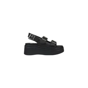 Black Platform Sandal With Buckle Straps