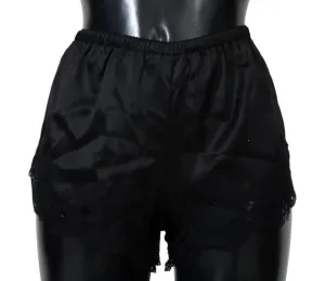 Black Silk Stretch High Waist Briefs