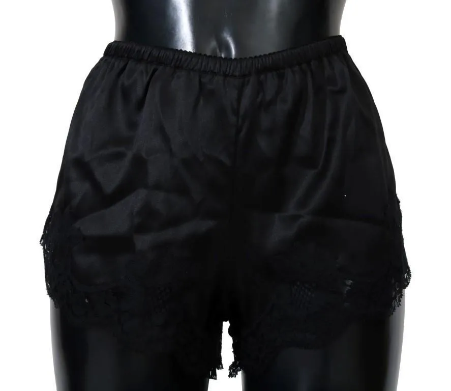 Black Silk Stretch High Waist Briefs