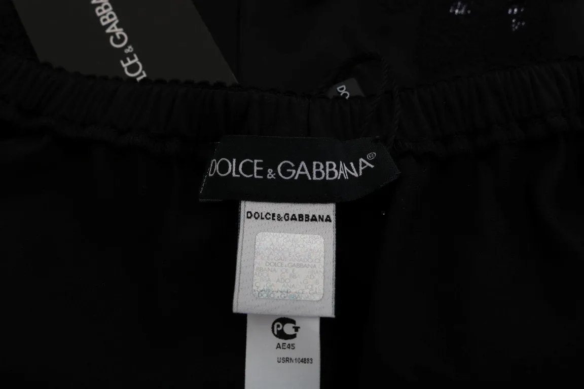 Black Silk Stretch High Waist Briefs