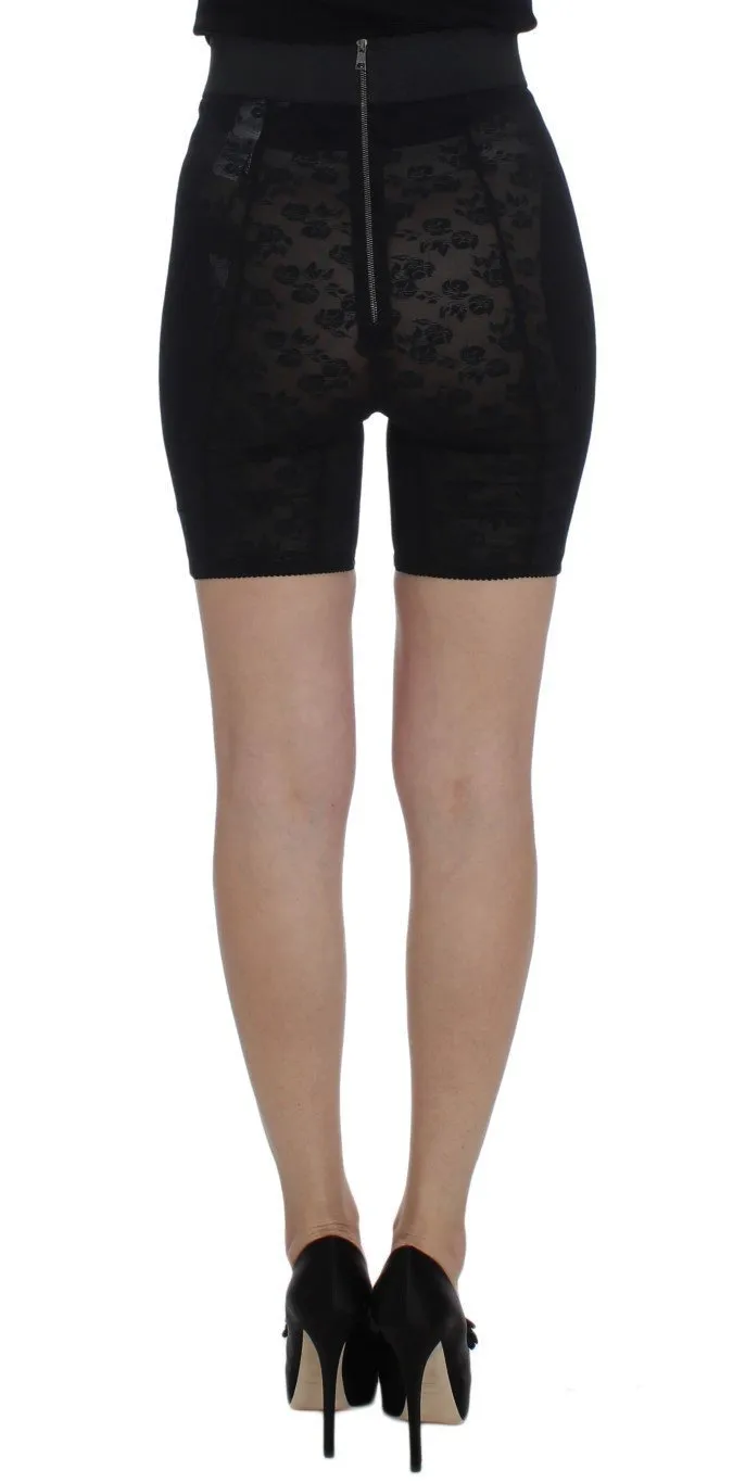 Black Stretch High Waist Mini Shorts