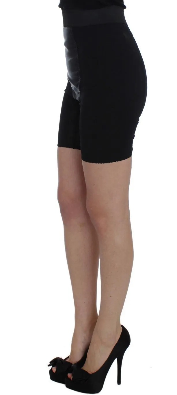Black Stretch High Waist Mini Shorts