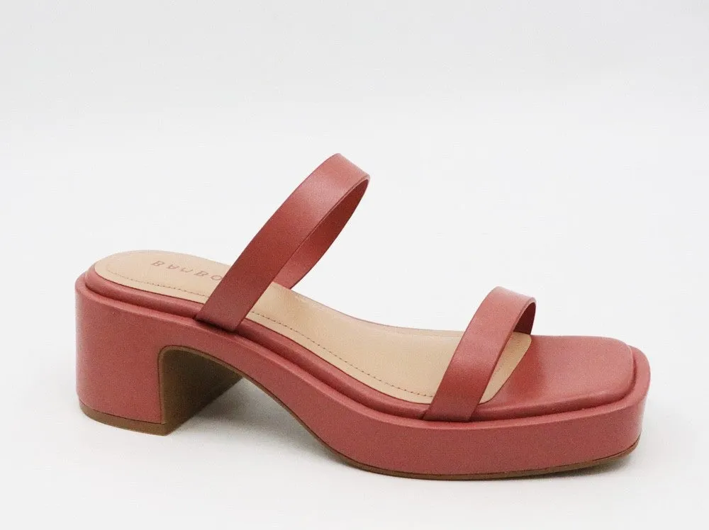 Block Heel Double Strap Sandal