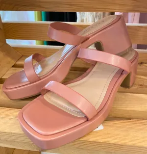 Block Heel Double Strap Sandal