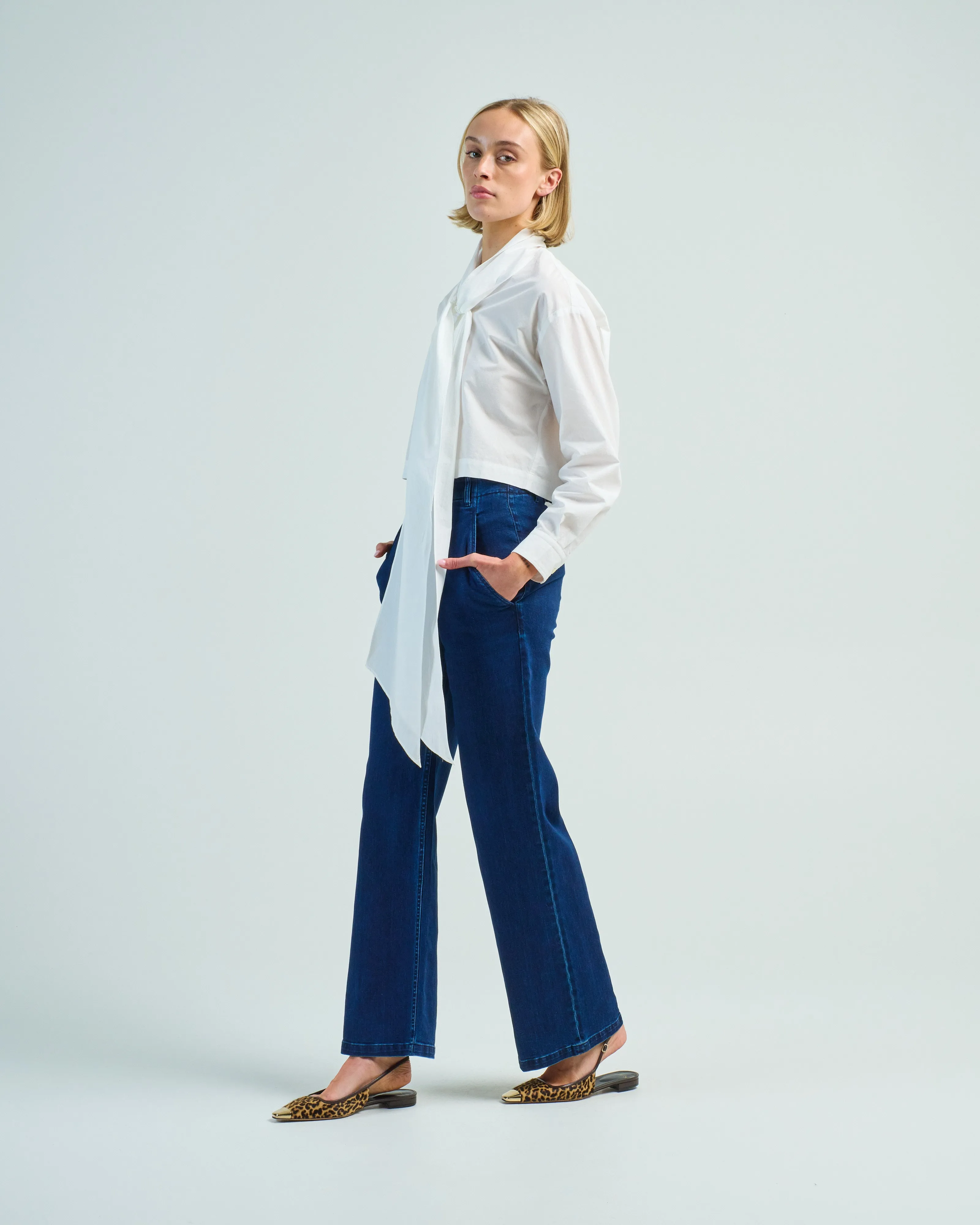 blouse with detachable scarf