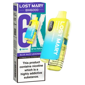 BLUE RAZZ LEMONADE - LOST MARY BM6000 DISPOSABLE VAPE - 20MG(2%)