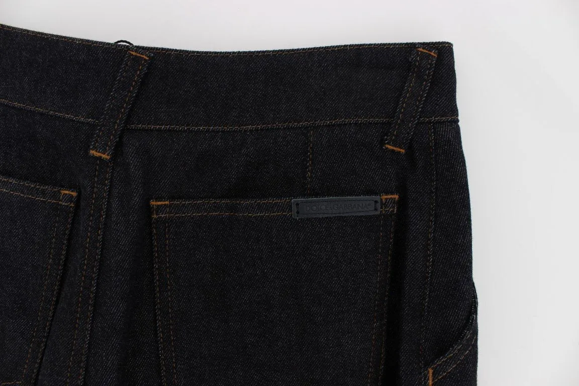 Blue Stretch Flare High Waist Jeans