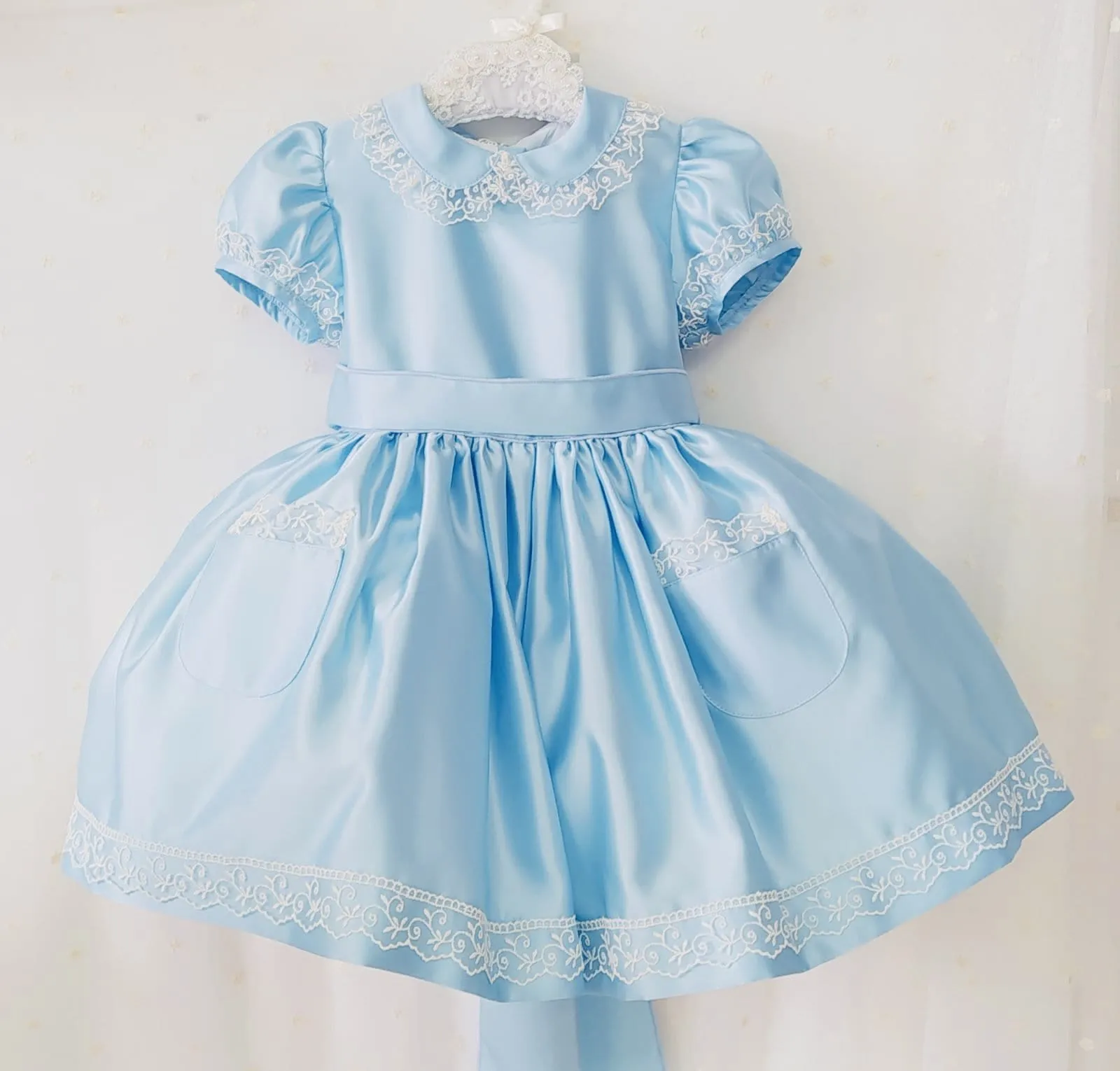 BLUEBELLS - Fifi Satin Dress - Blue