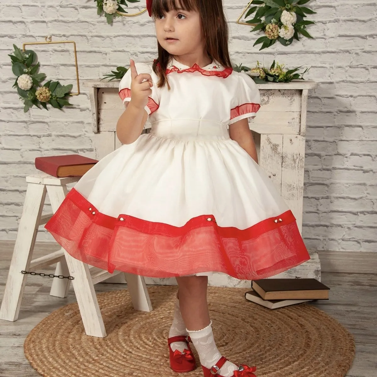 BLUEBELLS - Trixabelle Christmas Organza Dress - Cream