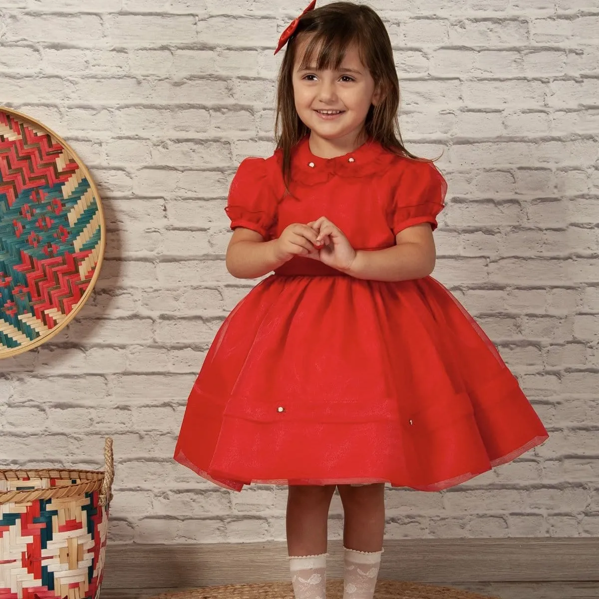 BLUEBELLS - Trixabelle Organza Dress - Red