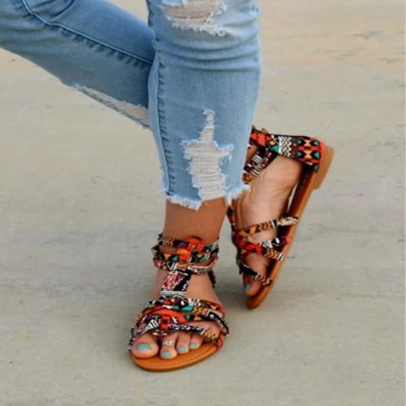 Bohemian Women Flat Shoes  Roman Sandal