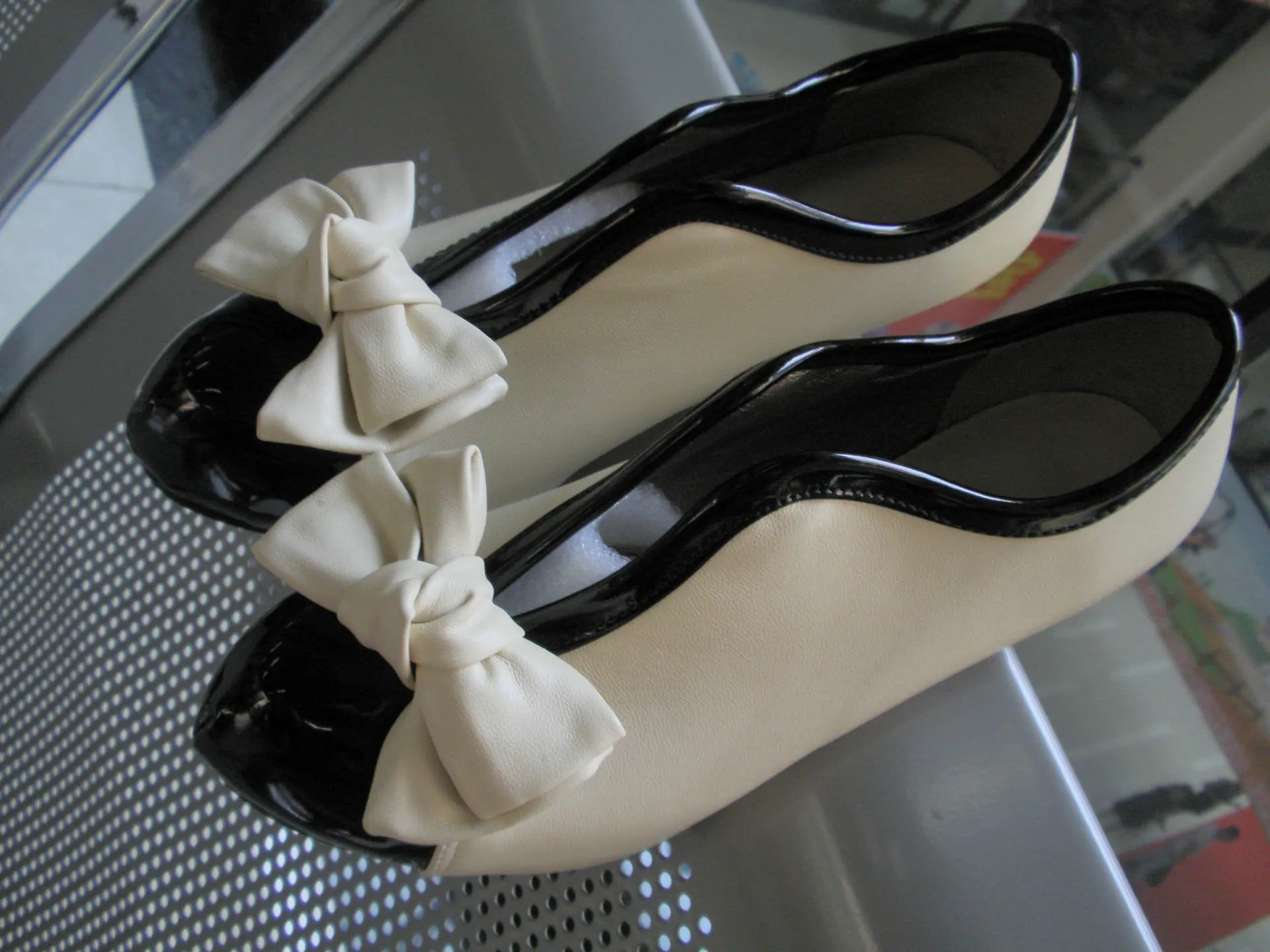 Bow Tie Mix Color High Heeled Shoes for Women 9727