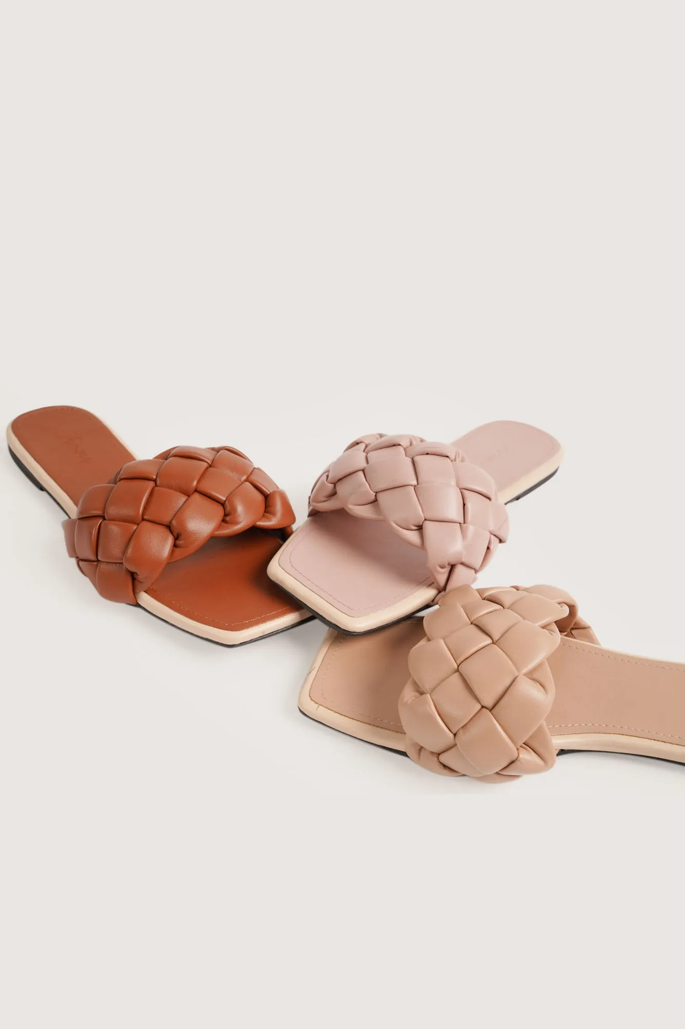 Braided Strap Square Toe Sandals