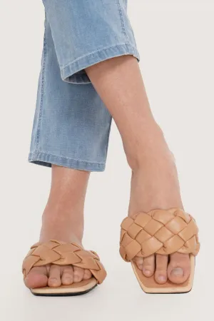 Braided Strap Square Toe Sandals