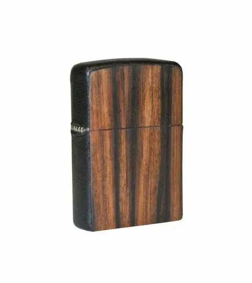 Brizard and Co. Zippo Lighter - Rosewood and Black Leather
