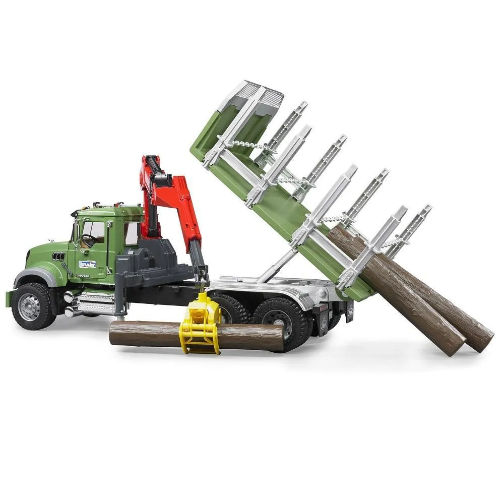 Bruder MACK Granite Timber Truck with 3 Trunks