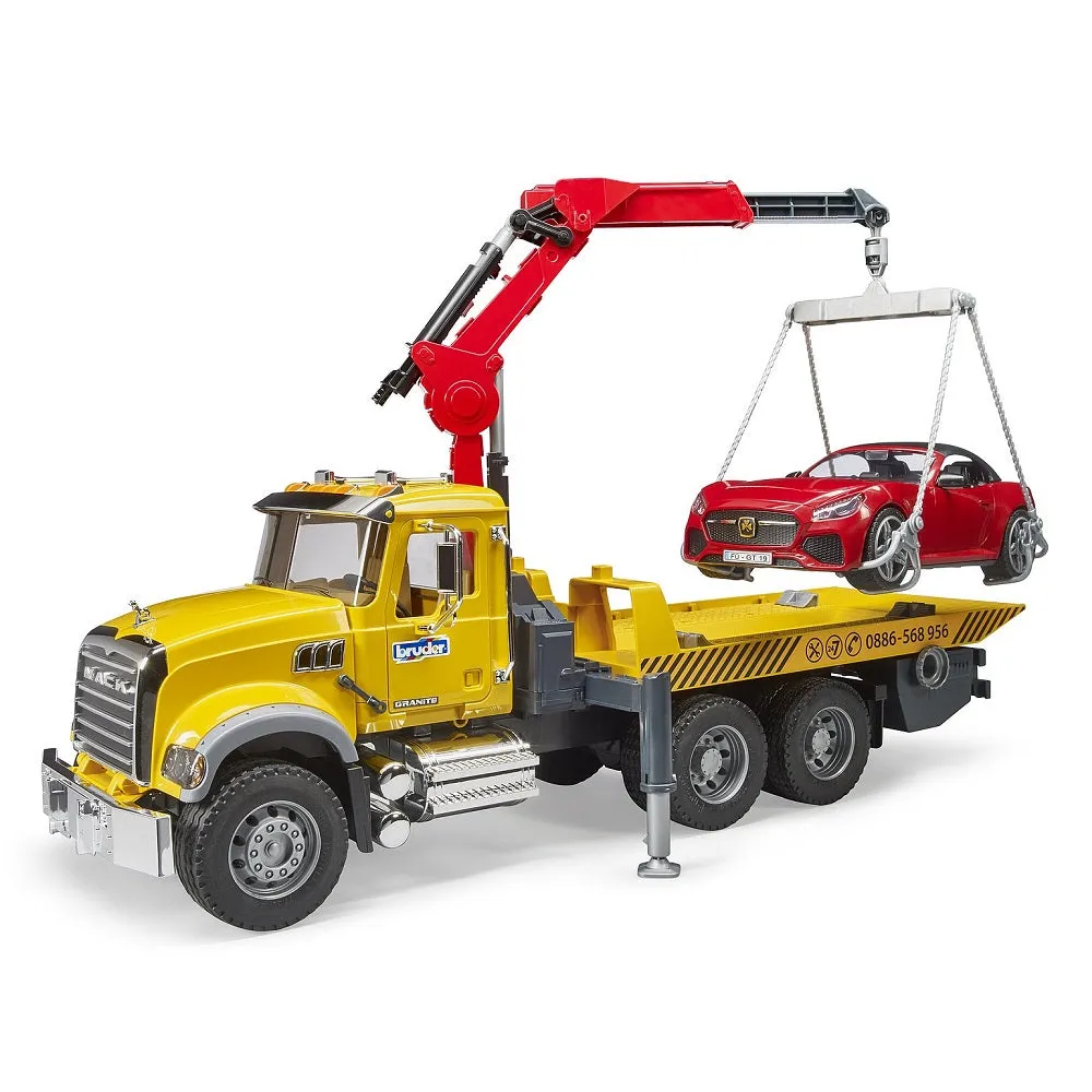 Bruder MACK Granite Tow Truck with Roadster