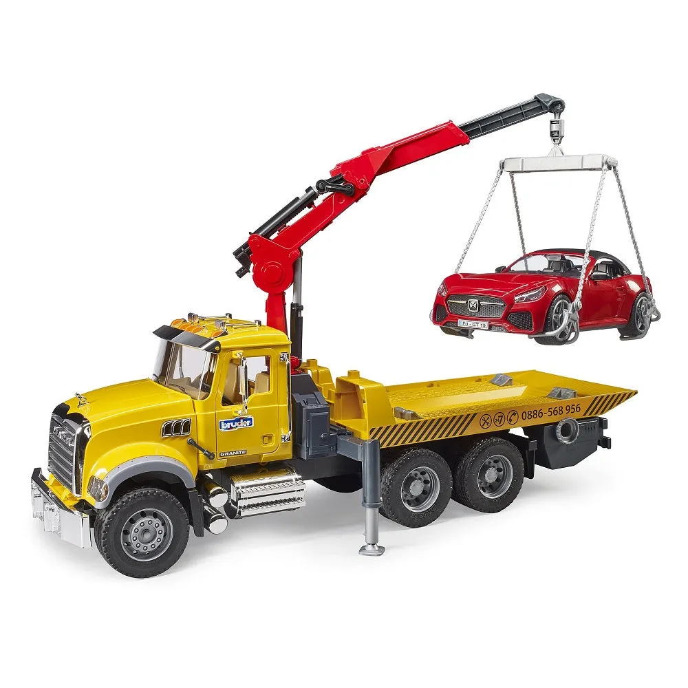 Bruder MACK Granite Tow Truck with Roadster