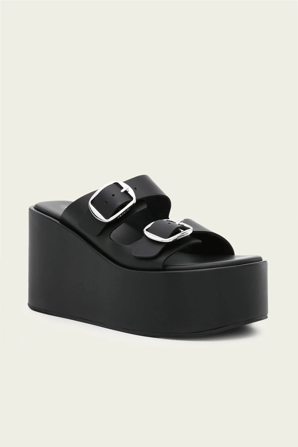 Buckle Wedges in Black