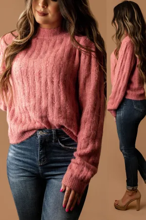 Call Me First Mock Neck Sweater (Pink)