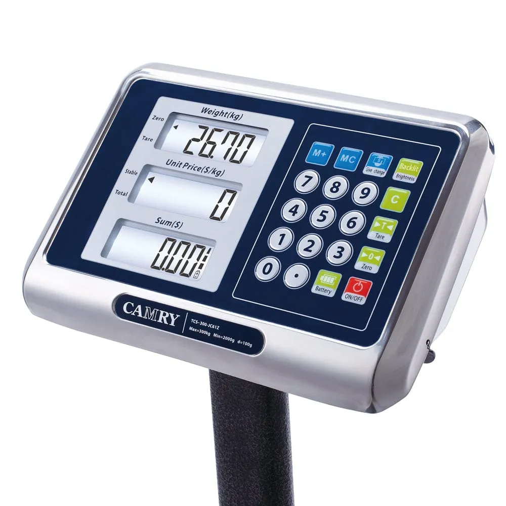 Camry Price Computing Stainless Steel Platform Digital Electronic Scale - 150Kg & 300Kg