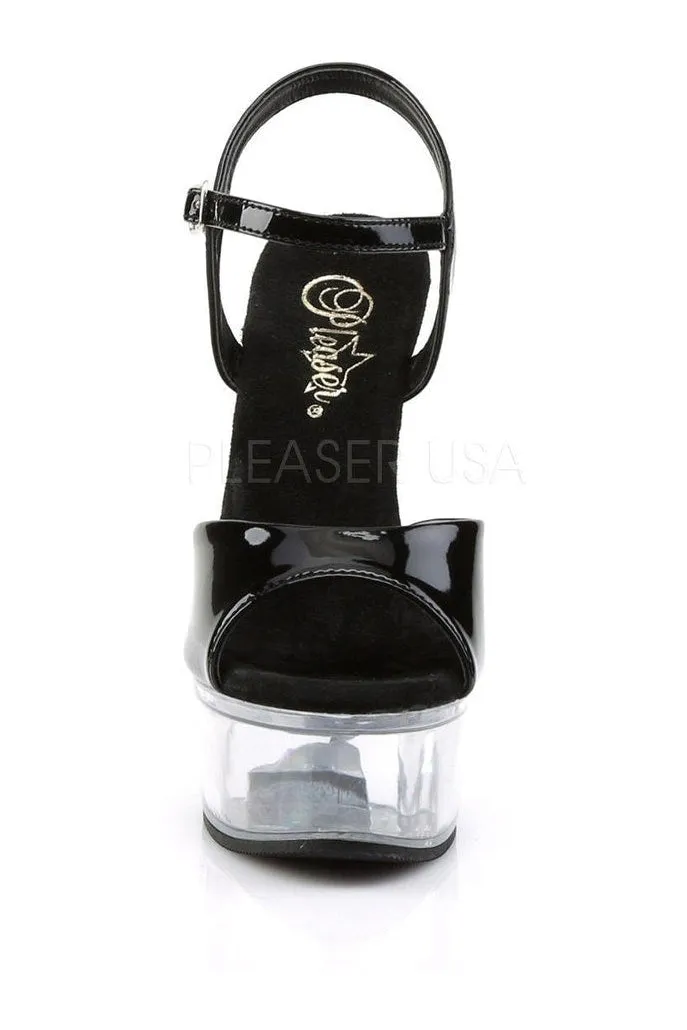 CAPTIVA-609 Platform Slide  | Black Patent