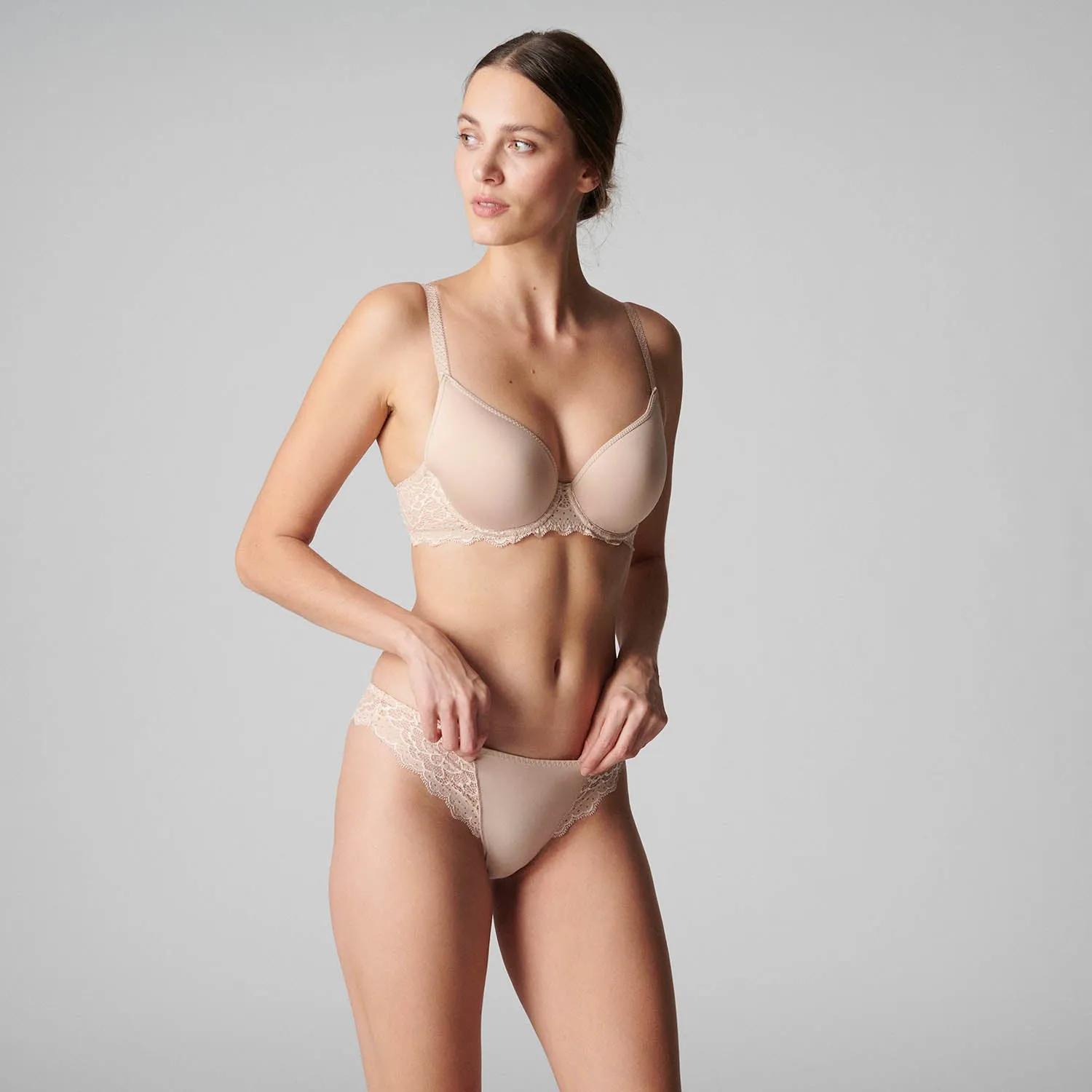 Caresse 3D Spacer Plunge T-Shirt Bra In Peau Rose - Simone Perele