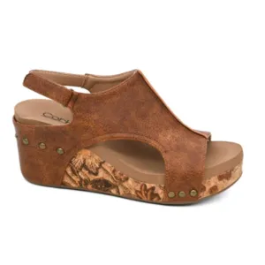 Carley Tumbled Cognac Smooth Corky's Wedges