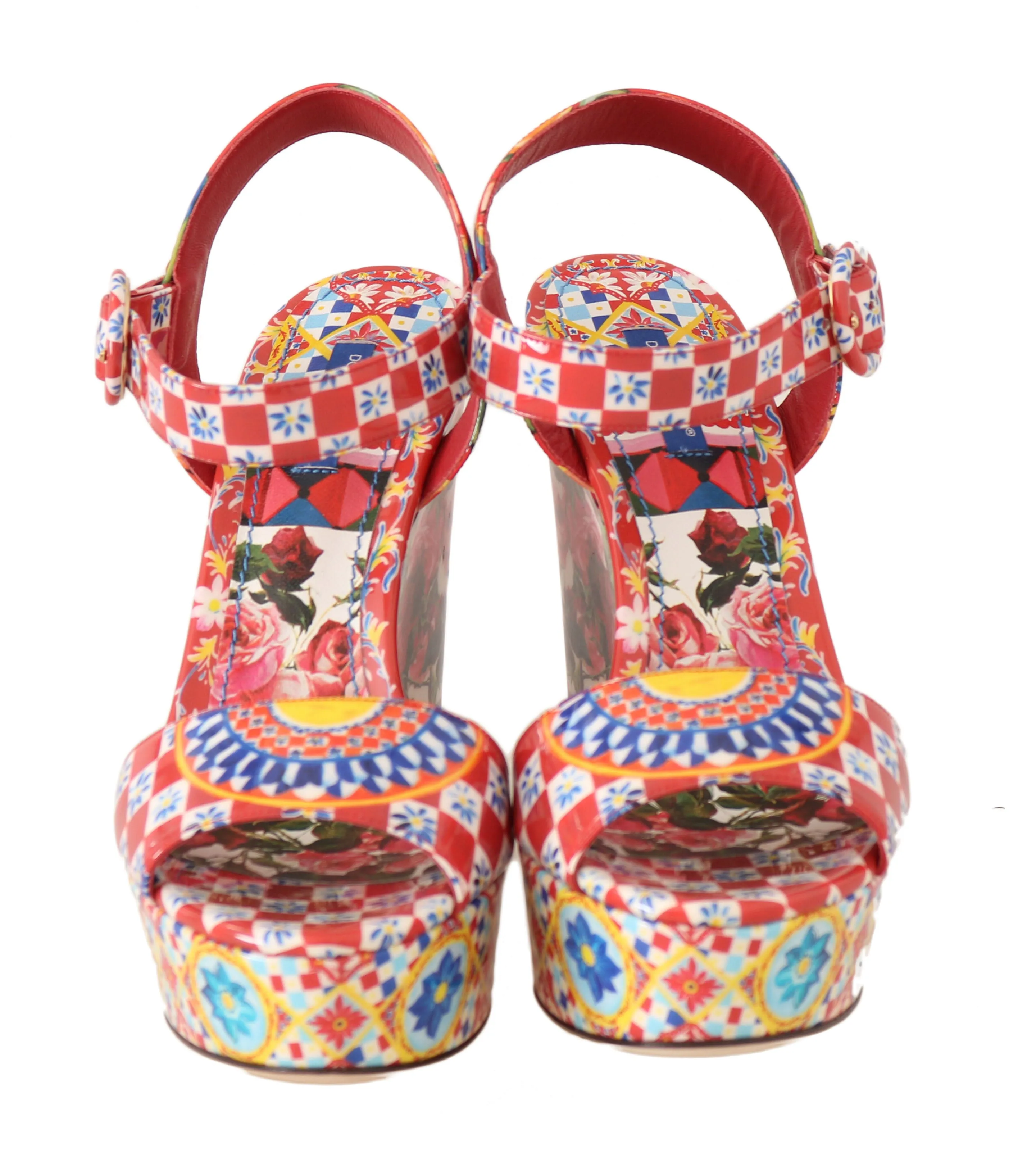 Carretto Roses Wedges Sandals Platform