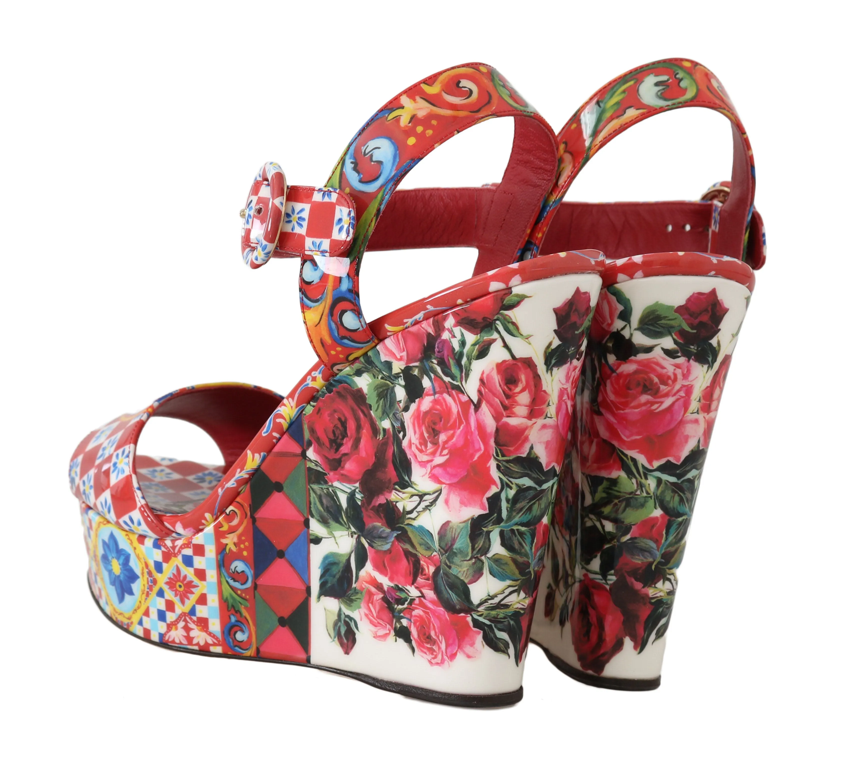 Carretto Roses Wedges Sandals Platform