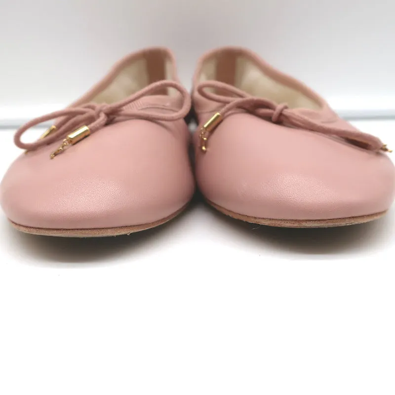 Celine Les Ballerines Ballet Flats with Laces Vintage Pink Leather Size 38.5