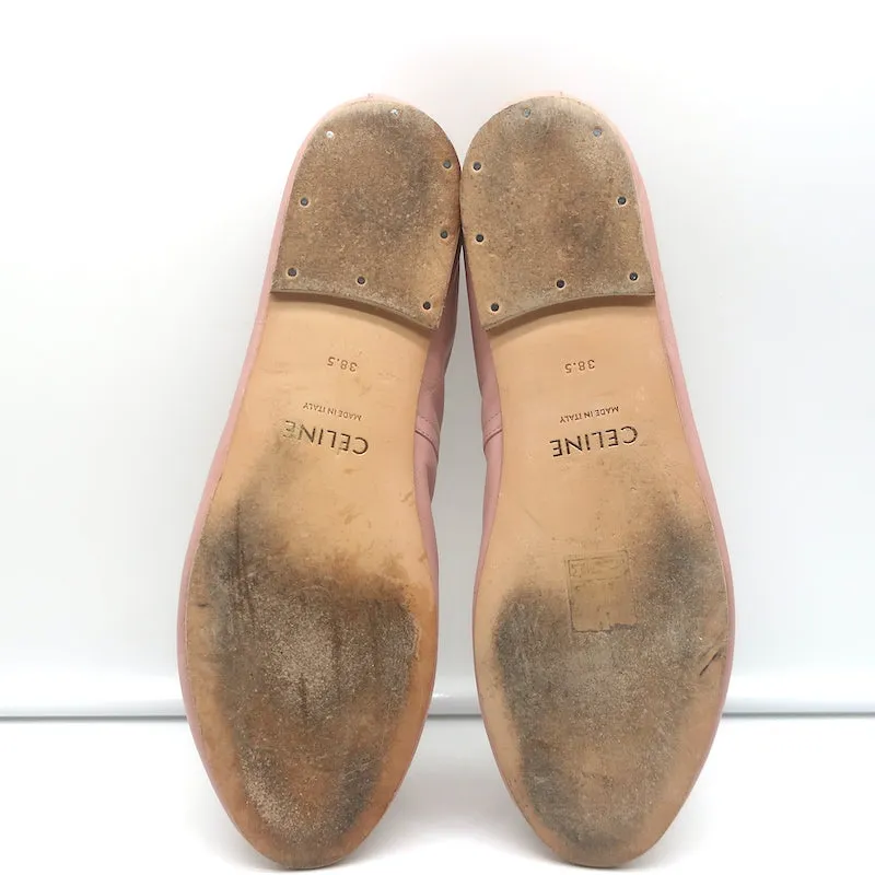 Celine Les Ballerines Ballet Flats with Laces Vintage Pink Leather Size 38.5