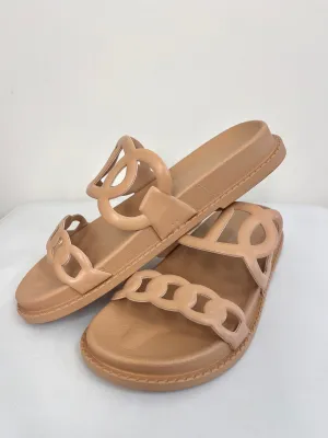 Chain Double Strap Sandal {Tan}