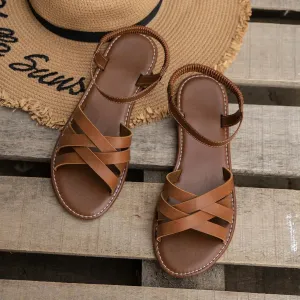 Chic Spring Essential - Women's Lightweight Flat Sandals with Easy-Fit Elastic Band, Perfect for All-Day Comfort and Style