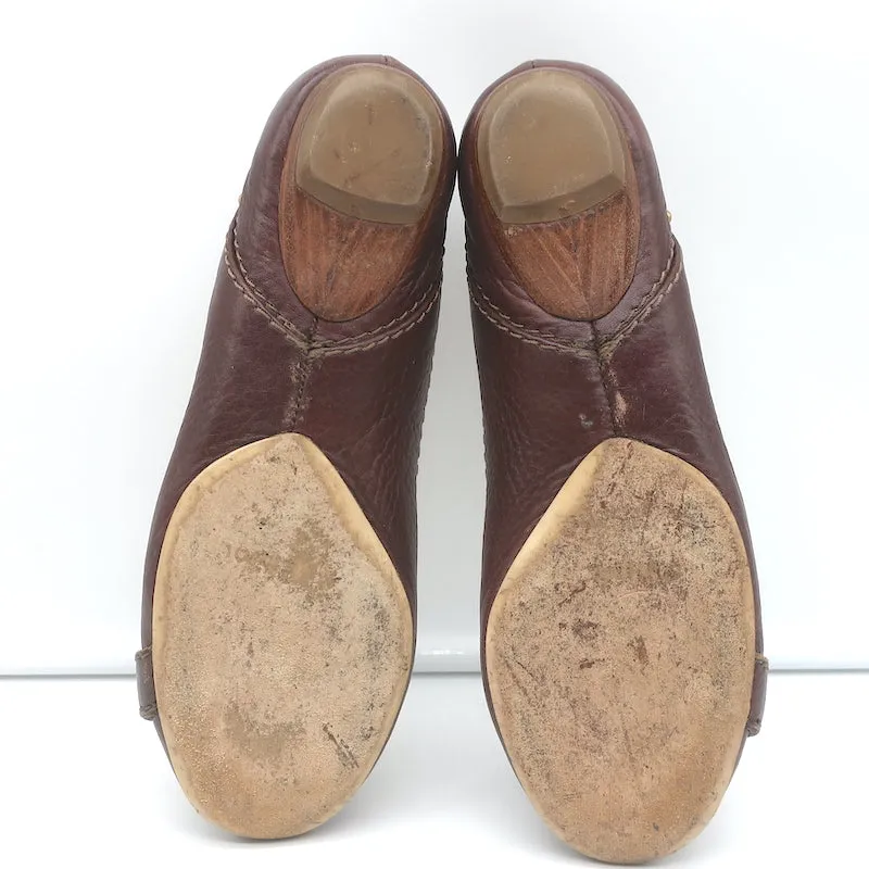 Chloe Paddington Ballet Flats Dark Brown Leather Size 36