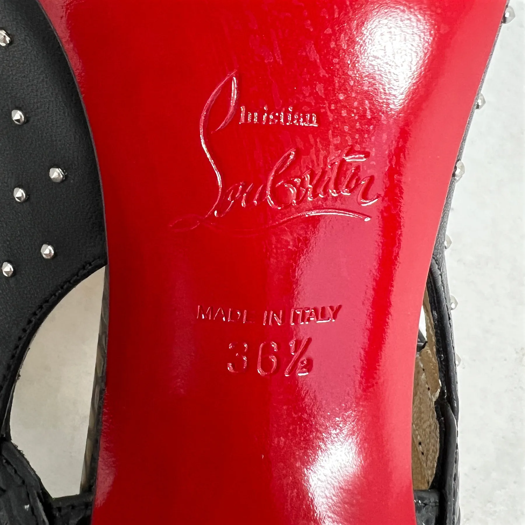 Christian Louboutin Loopinga Studded Sandals Size EU 36.5