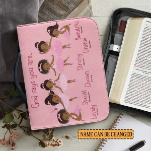 Christianartbag Bible Cover for Children, GOD Says I Am Bible Cover for Children, African Girls Ballet Dance Bible Cover, Personalized Bible Cover, Bible Cover For Kids, Christian Gifts for Kids, CABCK04191023