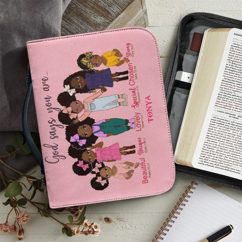 Christianartbag Bible Cover for Children, GOD Says I Am Bible Cover for Children, African Girls Ballet Dance Bible Cover, Personalized Bible Cover, Bible Cover For Kids, Christian Gifts for Kids, CABCK04191023
