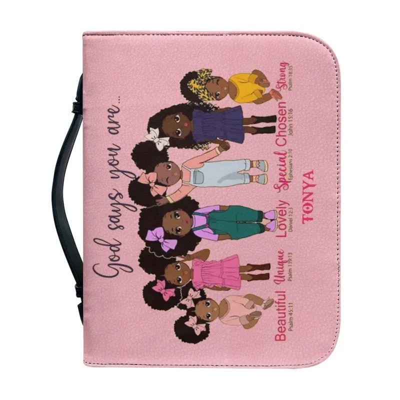 Christianartbag Bible Cover for Children, GOD Says I Am Bible Cover for Children, African Girls Ballet Dance Bible Cover, Personalized Bible Cover, Bible Cover For Kids, Christian Gifts for Kids, CABCK04191023