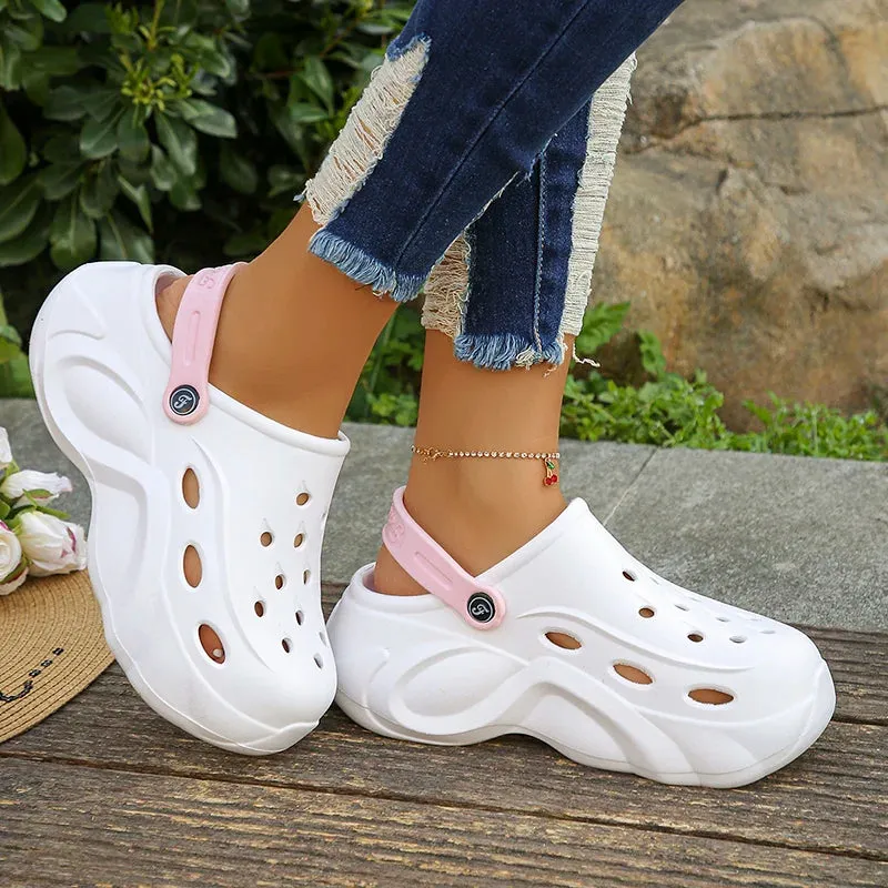 Chunky Platform Clogs - Sandals for Women, Summer Soft Thick Bottom Beach Garden Shoes, Non-Slip Eva Wedge Slippers