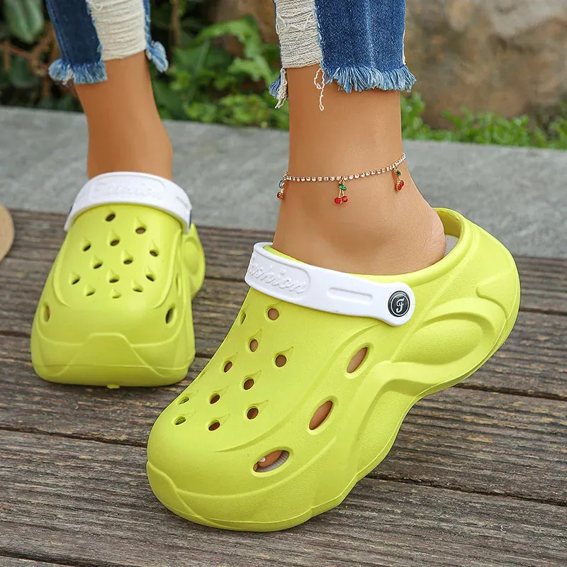 Chunky Platform Clogs - Sandals for Women, Summer Soft Thick Bottom Beach Garden Shoes, Non-Slip Eva Wedge Slippers