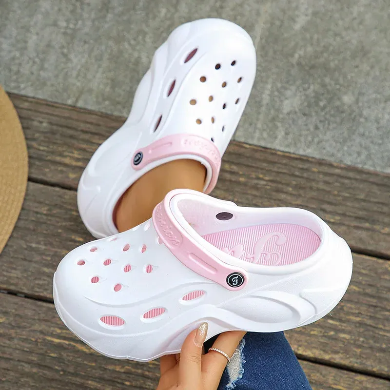 Chunky Platform Clogs - Sandals for Women, Summer Soft Thick Bottom Beach Garden Shoes, Non-Slip Eva Wedge Slippers