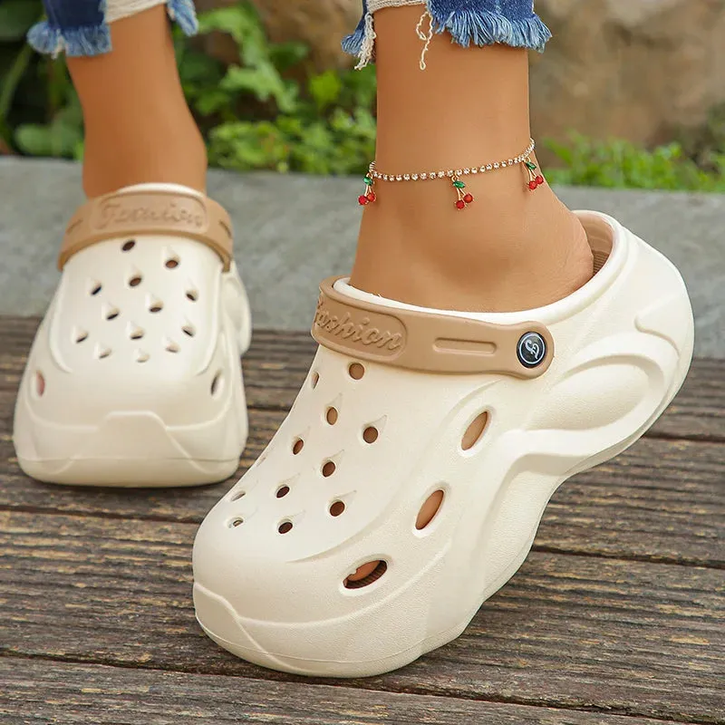 Chunky Platform Clogs - Sandals for Women, Summer Soft Thick Bottom Beach Garden Shoes, Non-Slip Eva Wedge Slippers