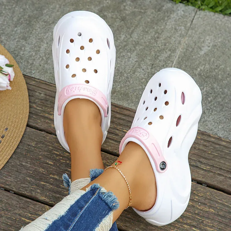 Chunky Platform Clogs - Sandals for Women, Summer Soft Thick Bottom Beach Garden Shoes, Non-Slip Eva Wedge Slippers