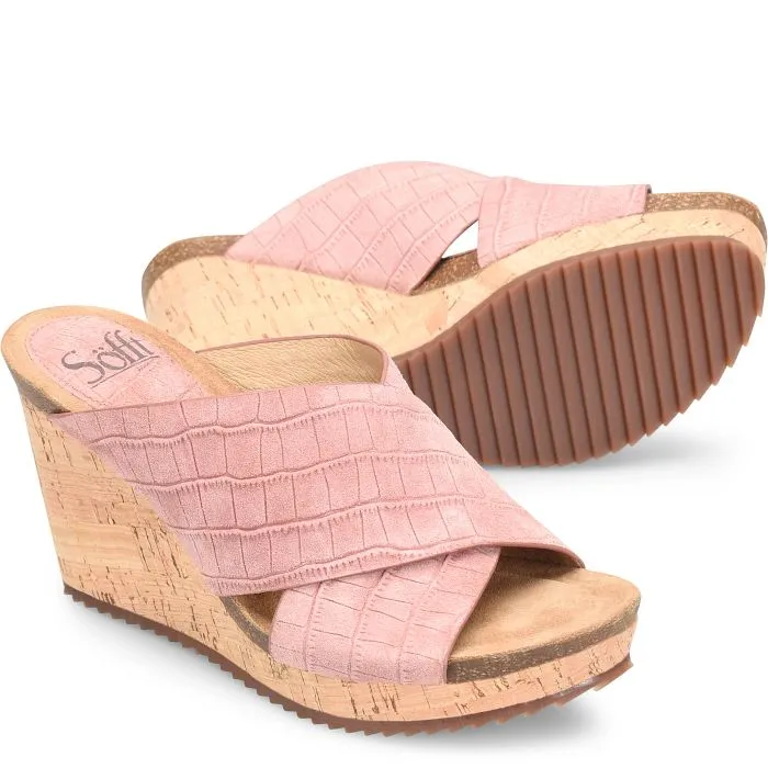 Ciera wedge slides in desert rose
