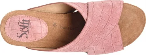 Ciera wedge slides in desert rose