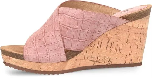 Ciera wedge slides in desert rose